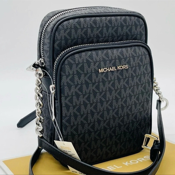 Michael Kors Medium NS Chain Xbody Bag Black - Picture 1 of 10